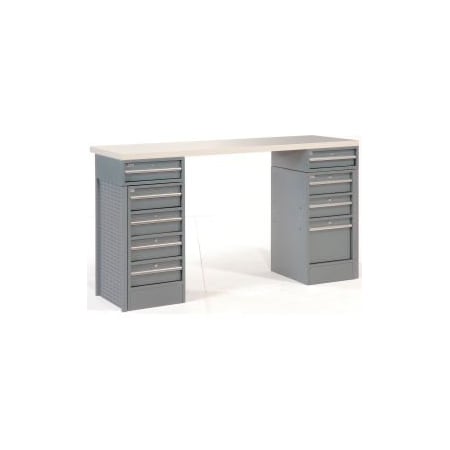 Global Equipment 72" 9 Drawer Plastic Top Workbench 432233